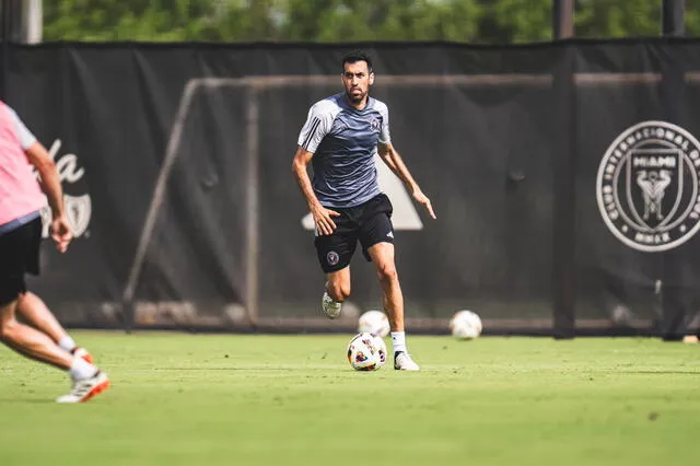 Sergio Busquets during the pink team's last training session.  Photo: X/Inter Miami   